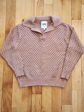 Aerie Open Knit Polo Sweater - XS